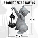 Cat Solar Garden Statues,Resin Cat Figurine Decorations with Solar Lights Lantern, Outdoor Figurines Lawn Cats Statue Decor Art for Lawn,Yard, Balcony Ornament,Gift for Garden Home Mom. by GreenHaven Gardens
