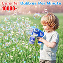 EagleStone 2 Bubble Guns Machine for Kids,8 Hole Light Up Bubble Maker with 4 Refill Solution and 10 Bubble Concentrate for Toddlers,Party Favors Birthday Fun Gifts for Girl Boy Outdoor Toy by TinyTreasures Baby Boutique