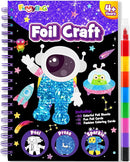 FUNNYB&G Foil Art Craft Activity for Kids - Gift for Boys Crafts for Kids Fun Art Supplies DIY Creative Travel Toy, Birthday Gift Party Favor Toys for Girls Boys 4 5 6 7 8 9 Years Old (Space) by TinyTreasures Baby Boutique