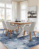 Amada 6x9 Washable Area Rug, Modern Abstract Living Room Rug with Non-Slip Backing & Short Pile, Large Rug with Abstract Pattern for Living Room, Bedroom and Dinning Room, Dark Blue by TinyTreasures Baby Boutique