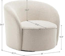 KINWELL Sherpa Swivel Barrel Chair & Round Ball Pillow Set - 34" Wide Modern Boucle Accent Chair with 9” Matching Nordic Decorative Throw Pillow for Living Room and Bedroom(Cream) by CozyNest Decor