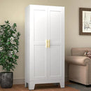 61.02" Pantry Cabinet, Kitchen Pantry Storage Cabinets with Adjustable Shelves and Feet, White Pantry Storage Cabinet for Kitchen, Dining Room, Living Room and Bathroom (White) Metal by CozyNest Decor