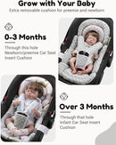 Infant Car Seat Insert with Removable Cushion for Baby Preemie Newborn Infant, Reversible carseat Insert Head Body Support Fits for Stroller, Baby Swing, Rocker, Bouncer, Bassinet - Grey by TinyTreasures Baby Boutique