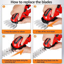 Hedge Trimmer Cordless 2 in 1 Handheld Grass Shears Mini Shrubbery Grass Cutter Electric Brush with Battery and Charger (Mordern) by GreenHaven Gardens