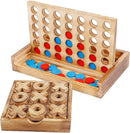 Glintoper Tic Tac Toe & 4 in a Row Tables Game Set, Classic Board Line Up 4 for Living Room Rustic Table Decor and Use as Game Top Wood Guest Room Decor Strategy Board Games for Families by TinyTreasures Baby Boutique