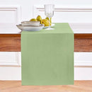 Solino Home Linen Table Runner 90 Inches Long - 100% Pure Linen Laurel Green Dining Table Runner 14 x 90 Inch for Fall, Autumn, Thanksgiving - Fete by CozyNest Decor