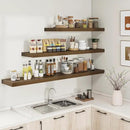 RICHFOCUS 40Inch Floating Shelves for Wall 2 Pack Shelves for Bedroom|Kitchen|Bathroom Wall Mounted Rustic Wood Floating Shelf with Invisible Brackets for Books|Storage|Decor, Walnut by CozyNest Decor