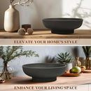 Large Decorative Resin Bowl, Modern Handicraft Bowls for Home Decor, Decorative Fruit Bowl for Kitchen Counter, Stylish Key Bowl for Entry Table, Artificial Stone Black by CozyNest Decor