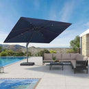PURPLE LEAF 9' X 12' Left-right Tilting Outdoor Patio Umbrella Swivel Offset Cantilever Heavy Duty Rectangle Aluminum Umbrella with UV Resistant for Deck Pool Patio Backyard, Ocean Slate by GreenHaven Gardens