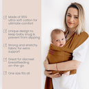 Baby Wrap Carrier - Premium Cotton Baby Carrier Wrap for Newborn to Toddler- Infant Carrier- Baby Holder One Size Fits All with Front Pocket by Max&so by TinyTreasures Baby Boutique