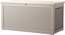 260 Gallon Storage Box, Waterproof Resin Deck Box with Steel Support & Hydraulic Rod, Lockable Storage Bench for Indoor & Outdoor Use, Storage Bin for Patio Cushions, Garden Tools, Grey by GreenHaven Gardens