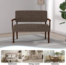 Accent Chair 2 Seat, Arm Chairs with Soft Seat and Armrests for Living Room, Love seat for Dining, Reading, and Waiting Rooms (Brown) by CozyNest Decor