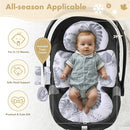 Infant Car Seat Insert, 2-in-1 Head & Body Carseat Support for Baby Newborn Toddler with Strap Covers, Reversible Ultra-Soft Cushion for Baby Carseat, Stroller, Swing & Bouncer by TinyTreasures Baby Boutique