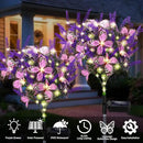 Solar Garden Lights Outdoor, 4 Pack Purple Lavender Solar Butterfly Lights Gardening Gifts for Women, Solar Artificial Flower with Butterfly Purple Garden Decor for Lawn Patio-Warm White by GreenHaven Gardens