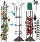 Garden Obelisk Trellis for Climbing Plants Outdoor, 6.6ft Tall Rustproof Coated Metal Plant Support with Garden Twist Tie (1 PK) by GreenHaven Gardens