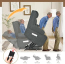 Oversize Power Lift Recliner Chair for Big and Tall with Extended Footrest, Large Electric Lift Chairs, 400lbs Capacity, Remote Control, Cup Holders & Side Pockets by CozyNest Decor