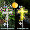 YJFWAL Solar Flowers Cross Garden Stake Lights, Yard Solar Lights Cemetery Decorations for Grave Outdoor Jesus Cross Sympathy Memorial Gifts for Grandmother, Garden Yard Lawn Patio Pathway by GreenHaven Gardens