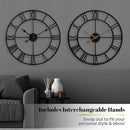 CLXEAST Silent 24 Inch Wall Clocks for Living Room Decor, Large Black Metal Roman Numeral Wall Clocks for Modern Farmhouse Home Decor,House Warming Gifts New Home by CozyNest Decor