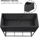 SUNNYPARK Tall Planters for Outdoor Plants Rattan Modern Elevated Planter Box with Removable Liners Indoor Outdoor Porch Patio Flower Pot (27.5’’ x 12’’ x 27.5’’) by CozyNest Decor