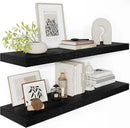 Black Floating Shelves for Wall 36 Inches Long, 12" Deep Wall Shelves 2" Thick, Heavy Duty Shelf for Bedroom, Bathroom, Living Room, Kitchen, Office, Home Decor, Modern Shelf Set of 2, 36" X 12" X 2" by CozyNest Decor