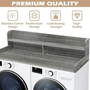 Royxen Laundry Countertop with 2-tier Shelf Universal Fit, Washer and Dryer Countertop with Storage Space, Shelf Height 11.5 Inches, Solid Wood, Eucalyptus by CozyNest Decor