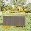 270 Gallon Waterproof Large Resin Deck Box Indoor/Outdoor Lockable Storage Container and Seating for Garden, Pool, and Patio (270 Gallon, Grey) by GreenHaven Gardens