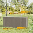 270 Gallon Outdoor Storage Box Waterproof Lockable Resin Deck Box Large, Patio Storage Bin for Pool Accessories Cushion Furniture, Garden Tools, UV-Resistant Outside Delivery Grey by GreenHaven Gardens