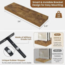 fuqing Floating Shelves for Wall, Bathroom Shelf Wall Mounted for Storage, Shelves with Invisible Bracket for Bedroom, Kitchen, Living Room, Farmhouse Small Book Shelf, 24 Inch Set of 2, Rustic Brown by CozyNest Decor