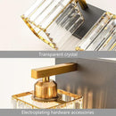Modern Bathroom Vanity Light 6-Lights Black Gold Crystal Bathroom Wall Light Vanity Light Fixtures，44.09-inch Modern Minimalist Design by CozyNest Decor