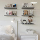 RICHER HOUSE Mounted Shelves for Wall Decor, Modern Picture Ledge Shelf with Lip for Wall Storage Nursery, Bedroom, Living Room, Bathroom - Grey by CozyNest Decor