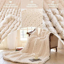 Chunky Knit Blanket - Luxury Soft Cozy 61 * 79 Bold Throw Blanket,100% Woven Blanket Rope Knot Throw Blanket for Couch, Sofa, Home Decor, Gift - Machine Washable（Cream）