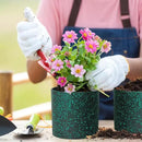 8/7/6 inch Plant Pots, 3 Pack Cylindrical Flower Pots for Outdoor Indoor Plants, Decorative Plastic Planters with Drainage Holes and Saucers for Garden House Plants, Black with Green Speckles by GreenHaven Gardens