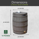 Good Ideas Rain Wizard 50 Gallon Plastic Outdoor Home Rain Barrel Water Storage Collector with Brass Spigot and Flat Back Design, Oak (4 Pack) by GreenHaven Gardens