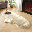 AMTOVO Faux Sheepskin Rug, Beige Ultra Soft Fluffy Shag Area Rug, 2 x 6 ft Faux Fur Rug for Bedroom Sofa Throw Cushion Room Decor, Sheepskin by CozyNest Decor