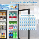 Tylza Commercial Refrigerator, Double Glass Door Display Beverage Fridge, 28.1 Cu Ft Upright Beverage Cooler Merchandiser with Replaceable Advertising Light Board, Rebound Door, Fast Cooling, Black by CozyNest Decor