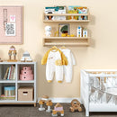 Heimlove Nursery Floating Shelves, Wood Nursery Book Shelves for Wall, 16 inch Wall Bookshelf for Kids Solid Wood Wall Mounted Shelves for Books,Toys and Decor Storage, Set of 2 by TinyTreasures Baby Boutique