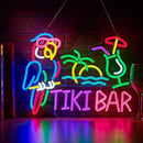 Tiki Bar Parrot Palm Tree Neon Sign for Wall Decor Hawaii Beach Bar LED Light up Signs with Dimmer for Pub Party Man Cave Room Art Decor Gift by CozyNest Decor