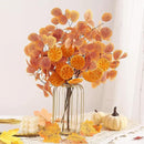 Eucalyptus Stems, 4PCS Artificial Lemon Stems Faux Citrus Branches Plastic Decor for Kitchen, Table Centerpieces, Entryway, Thanksgiving Wedding Party (Orange) by CozyNest Decor