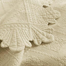 MarCielo 3-Piece 100% Cotton Oversized Bedspread Lightweight Quilt Coverlet Embroidery Farmhouse Bedding Set (Tk Beige Khaki, Oversized King (118"x106")) by CozyNest Decor