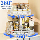 Lazy Susan Organizer 2 Tier - Turntable Spice Rack 12 inch Adjustable Metal Rotating Lazy Susan for Cabinet Pantry Kitchen Countertop Dining Table Cupboard Bathroom Vanity Storage White by CozyNest Decor