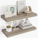 24 Inch Floating Shelves, 3D Textured Wood Grain, 24"x9.25"x1.5" Inch Deep Floating Shelves for Wall, Wooden Shelves for Bathroom, Bedroom, Living Room, Vintage Gray Oak by CozyNest Decor