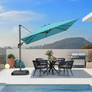 PURPLE LEAF 9 Feet Patio Umbrella Outdoor Cantilever Square Umbrella Aluminum Offset Umbrella with 360-degree Rotation for Garden Deck Pool Patio, Turquoise Blue by GreenHaven Gardens