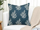 VAGMINE Embroidered Leaves Throw Pillow Cover - 20x20 Inches Square - 100% Cotton Teal Decorative Cushion Cover - Luxurious Embroidery Pattern - Vibrant Boho Accent for Sofa, Bed, Chair, Living Room by CozyNest Decor