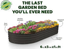 Galvanized Raised Garden Beds Outdoor // 6×3×1 ft Planter Raised Beds for Gardening, Vegetables, Flowers // Large Metal Garden Box // Patented Tool-Free Design (Black) by GreenHaven Gardens