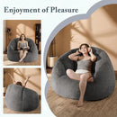 Giant Bean Bag Chair for Adults - Comfy Plush Round Shell Soft Accent Chair, Oversized Cozy Lounge Floor Sofa Reading Chair, Mini Couch for Living Room, Bedroom & Game Rooms, Gray by CozyNest Decor
