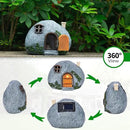 mopha Garden House Statues, Funny Gnomes Fairy Garden Lights Figurine,Mini Gnome Resin Solar Powered Outdoor Decor Patio Yard Lawn Ornament Decoration by GreenHaven Gardens