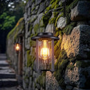 Solar Lantern Outdoor,Hanging Solar Lights Waterproof,Outdoor Wall Light Fixtures wiht Bulb,Outside Porch Lights Wall Mount for Front Garage Chicken Coop Farmhouse,2 Pack by CozyNest Decor