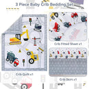 Viviland 3 Pieces Baby Bedding Set for Boy Girls, Baby Bedding Set for Newborn, Infant & Toddler - CAR by TinyTreasures Baby Boutique