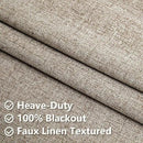 Linen Curtains 90 Inch Length 2 Panels Set, 100% Blackout Curtains Textured Thermal Insulated, Grommet Light Blocking Drapes for Living Room Bedroom Luxury Decor(52W × 90L inch, Linen) by CozyNest Decor