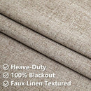 Linen Curtains 84 Inch Length 2 Panels Set, 100% Blackout Curtains Textured Thermal Insulated, Grommet Light Blocking Drapes for Living Room Bedroom Luxury Decor(52W × 84L inch, Linen) by CozyNest Decor